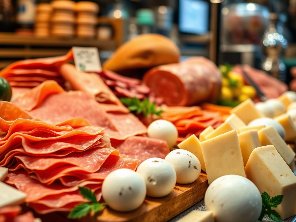 Italian deli meats and cheeses
